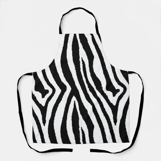 Zebra Streifen Schwarz/Weiß | Stilvolle Animal Pri Schürze (Vorderseite)