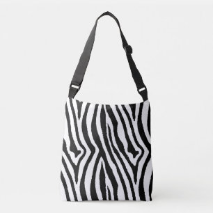Zebra Streifen Schwarz/Weiß   Stilvolle Animal Pri Tragetaschen Mit Langen Trägern