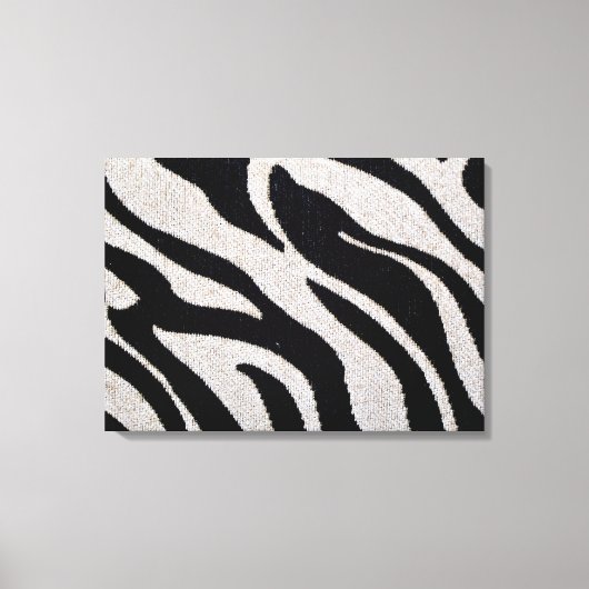 Zebra Streifen Schwarz/Weiß überzogene Canvas Leinwanddruck (Vorderseite)