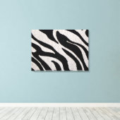 Zebra Streifen Schwarz/Weiß überzogene Canvas Leinwanddruck (Insitu (Holzboden))