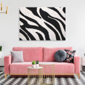 Zebra Streifen Schwarz/Weiß überzogene Canvas Leinwanddruck (Insitu (Wohnzimmer))