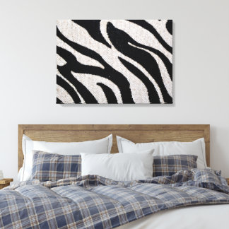Zebra Streifen Schwarz/Weiß überzogene Canvas Leinwanddruck