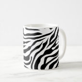 Zebra Streifen Schwarz-Weiß-Wildtierdruck Kaffeetasse (VorderseiteRechts)