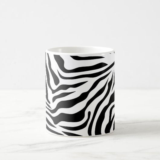 Zebra Streifen Schwarz-Weiß-Wildtierdruck Kaffeetasse (Mittel)