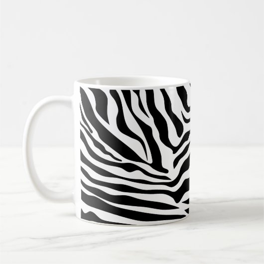 Zebra Streifen Schwarz-Weiß-Wildtierdruck Kaffeetasse (Links)