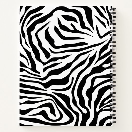 Zebra Streifen Schwarz-Weiß-Wildtierdruck Notizblock (Rückseite)