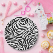 Zebra Streifen Schwarz-Weiß-Wildtierdruck Pappteller (Party)
