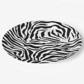 Zebra Streifen Schwarz-Weiß-Wildtierdruck Pappteller (Schrägansicht)