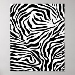 Zebra Streifen Schwarz-Weiß-Wildtierdruck Poster