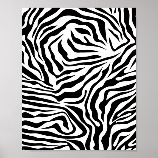 Zebra Streifen Schwarz-Weiß-Wildtierdruck Poster (Vorne)