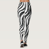 Zebra Streifen Schwarzer Glitzer Wildtiere drucken Leggings (Rückseite)