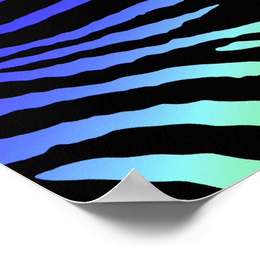 ZEBRA-STREIFEN: SCHWARZES LICHT POSTER (Ecke)