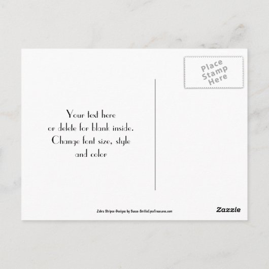 Zebra Streifen Subtile Regenbogen Danke Postkarte (Rückseite)