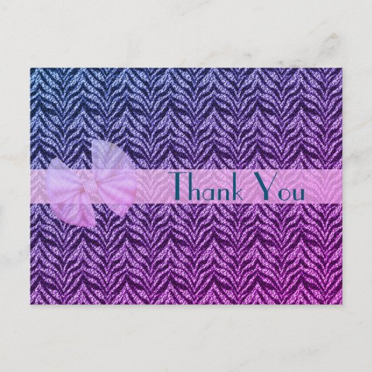 Zebra Streifen Subtile Regenbogen Danke Postkarte (Vorderseite)