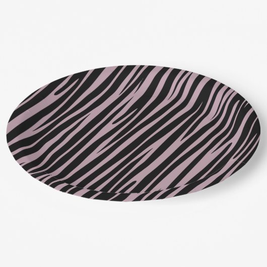 Zebra streifen Tiermuster Lavender Shade Pappteller (Schrägansicht)