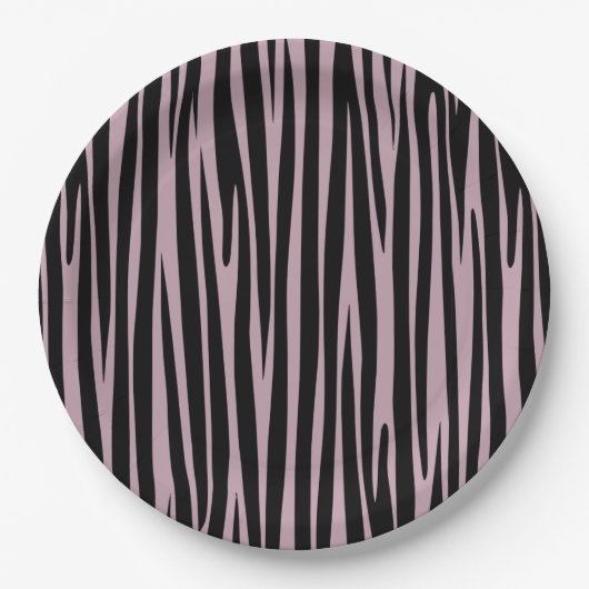 Zebra streifen Tiermuster Lavender Shade Pappteller (Vorderseite)