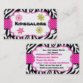 Zebra-Streifen u. Pink-Band-Visitenkarte Visitenkarte (Vorne/Hinten)