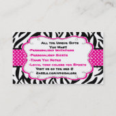 Zebra-Streifen u. Pink-Band-Visitenkarte Visitenkarte (Rückseite)