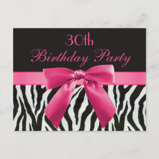 Zebra-Streifen u. Pink druckten Bogen-30. Einladung