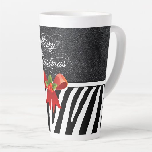 Zebra Streifen und Glitzer Milchtasse (Rechte Ecke)