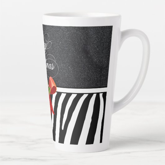 Zebra Streifen und Glitzer Milchtasse (Rechts)