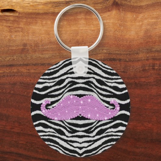 Zebra-Streifen und rosa Blendschleiche Schlüsselanhänger (Vorderseite)