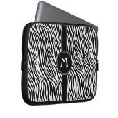Zebra-Streifenmuster mit Monogramm Laptopschutzhülle (Vorne Rechts)