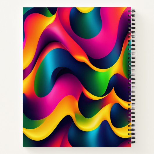 Zebra Strides Waves Rainbow Isometrisches Muster Notizblock (Rückseite)