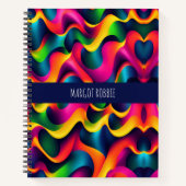 Zebra Strides Waves Rainbow Isometrisches Muster Notizblock (Vorderseite)