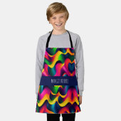 Zebra Strides Waves Rainbow Isometrisches Muster Schürze (Getragen)