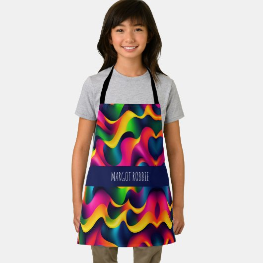 Zebra Strides Waves Rainbow Isometrisches Muster Schürze (Insitu)