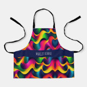 Zebra Strides Waves Rainbow Isometrisches Muster Schürze (Vorderseite)