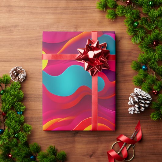 Zebra Strides Wellen rosa Regenbogenmuster Geschenkpapier (Feiertagsgeschenk)