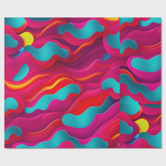 Zebra Strides Wellen rosa Regenbogenmuster Geschenkpapier (Flach)