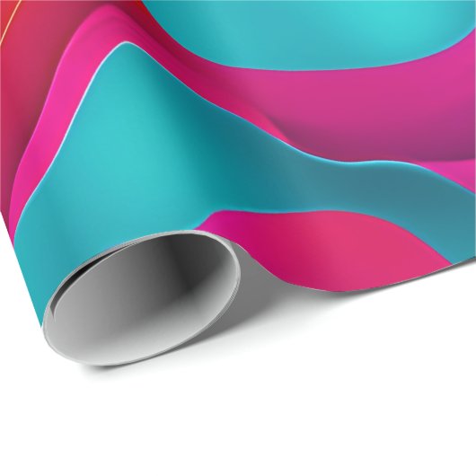 Zebra Strides Wellen rosa Regenbogenmuster Geschenkpapier (Rolleneckpunkt)