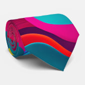 Zebra Strides Wellen rosa Regenbogenmuster Krawatte (Gerollt)