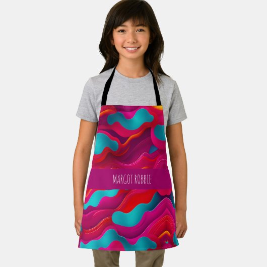 Zebra Strides Wellen rosa Regenbogenmuster Schürze (Insitu)