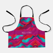 Zebra Strides Wellen rosa Regenbogenmuster Schürze (Vorderseite)