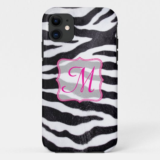 Zebra Strip Animal Print Monogram IPHONE 5 Case (Rückseite)