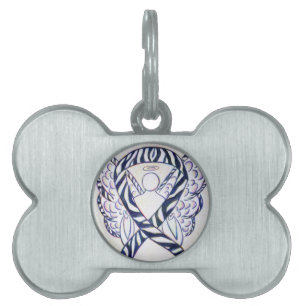 Zebra Strip Awareness Ribbon Angel Bone Pet Tag Tiermarke