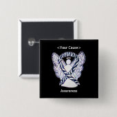 Zebra Strip Awareness Ribbon Angel Button Button (Vorne & Hinten)