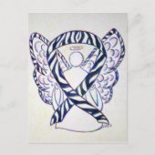 Zebra Strip Awareness Ribbon Angel Postkarten (Vorderseite)