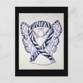 Zebra Strip Awareness Ribbon Angel Postkarten (Vorderseite)