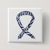 Zebra Strip Awareness Ribbon Custom Art Button (Vorderseite)