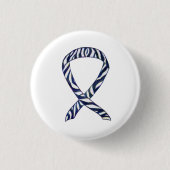 Zebra Strip Awareness Ribbon Custom Art Button (Vorderseite)
