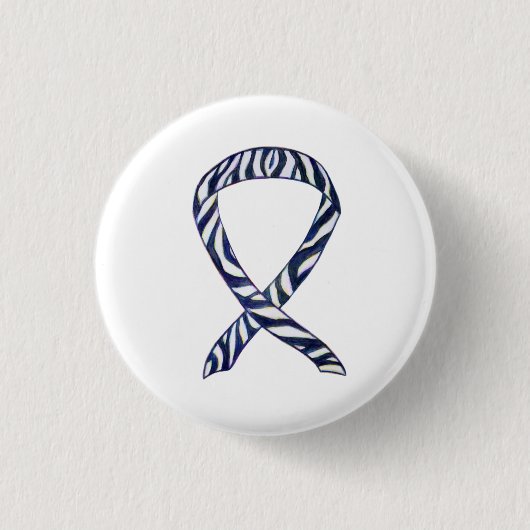 Zebra Strip Awareness Ribbon Custom Art Button (Vorderseite)