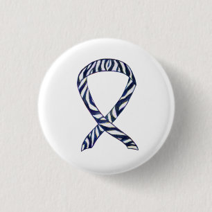 Zebra Strip Awareness Ribbon Custom Art Button