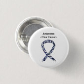 Zebra Strip Awareness Ribbon Custom Art Button (Vorne & Hinten)