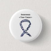 Zebra Strip Awareness Ribbon Custom Art Button (Vorderseite)