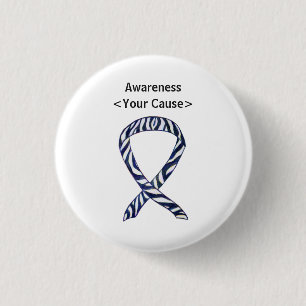 Zebra Strip Awareness Ribbon Custom Art Button